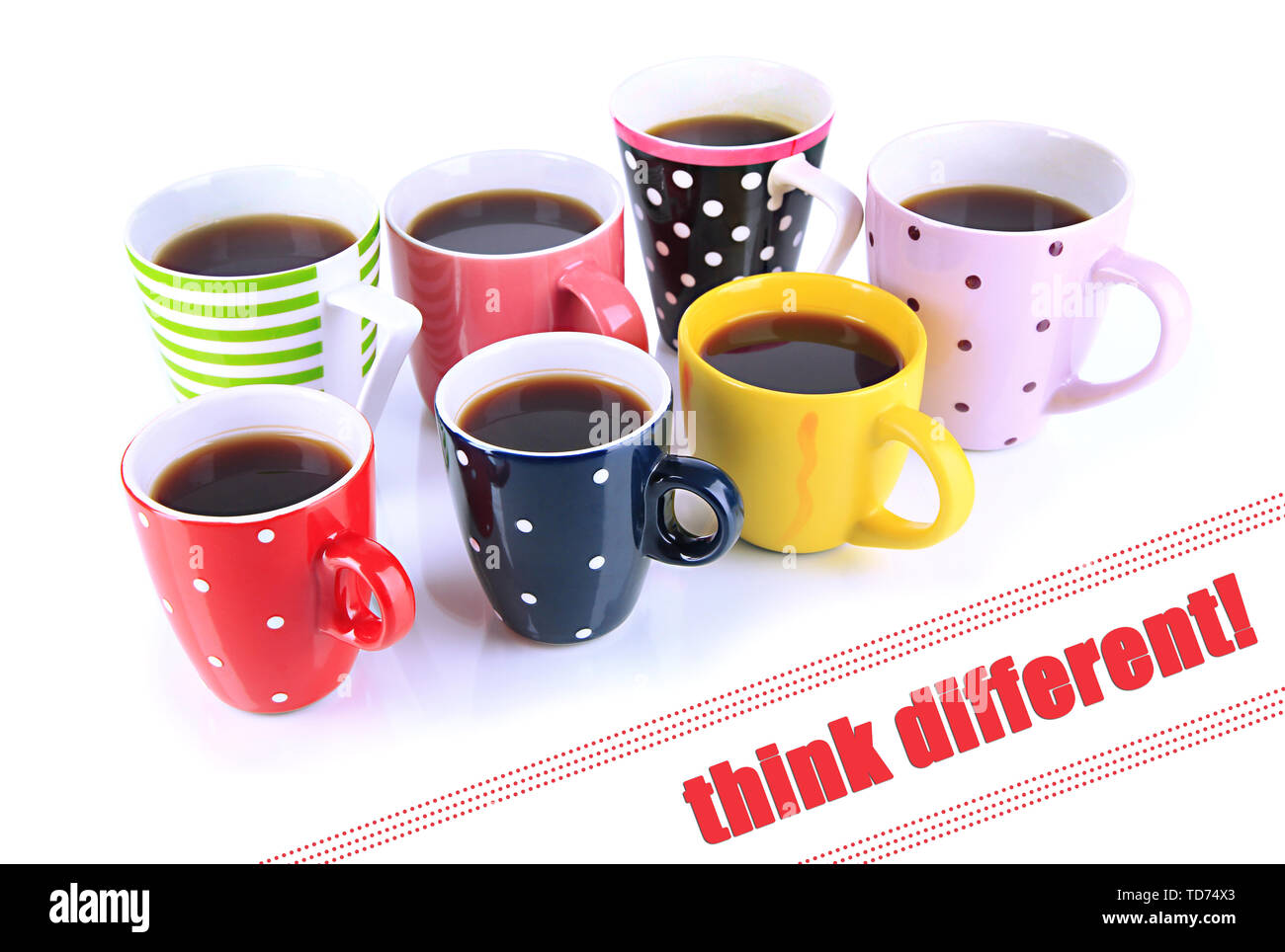 Many cups of coffee isolated on white Stock Photo - Alamy
