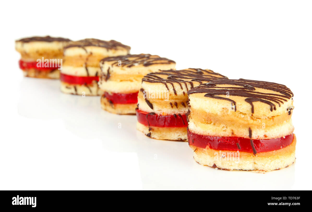 Tasty biscuit cakes, isolated on white Stock Photo - Alamy