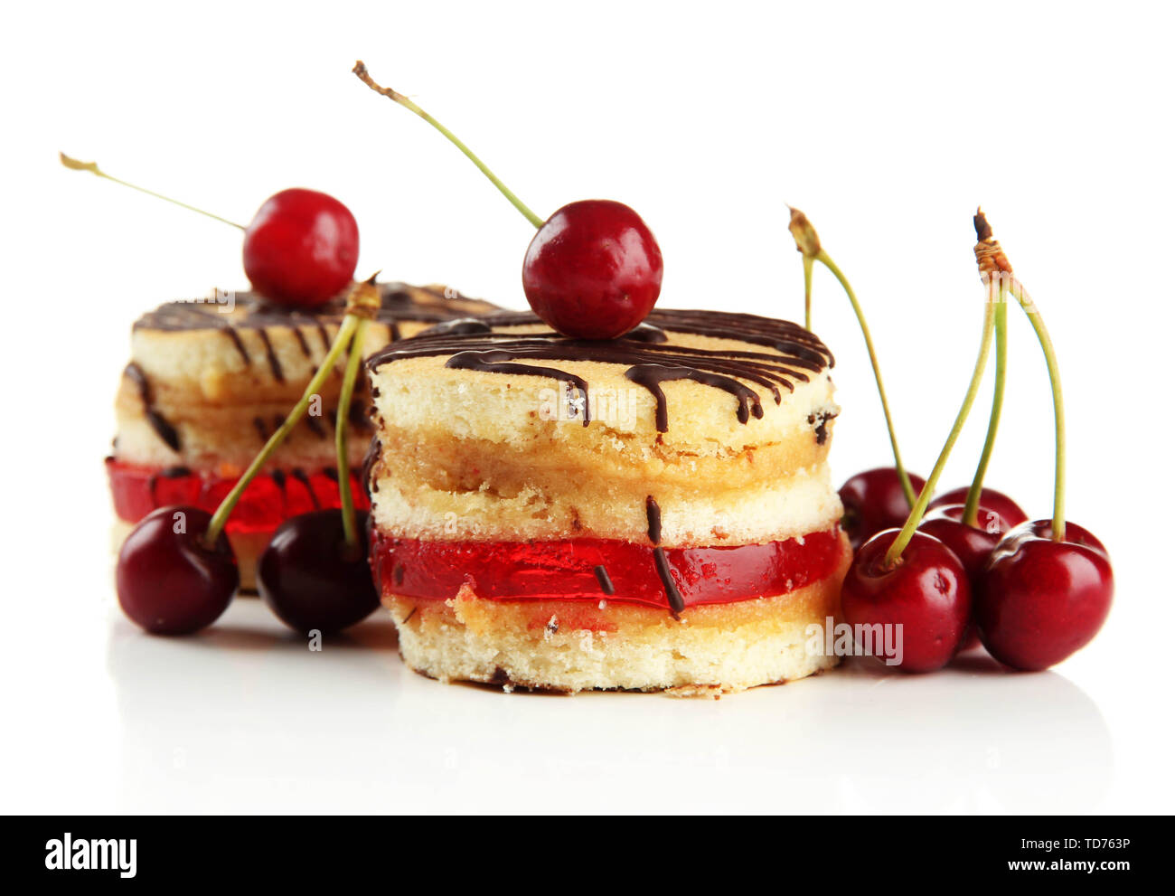 Tasty biscuit cakes, isolated on white Stock Photo - Alamy