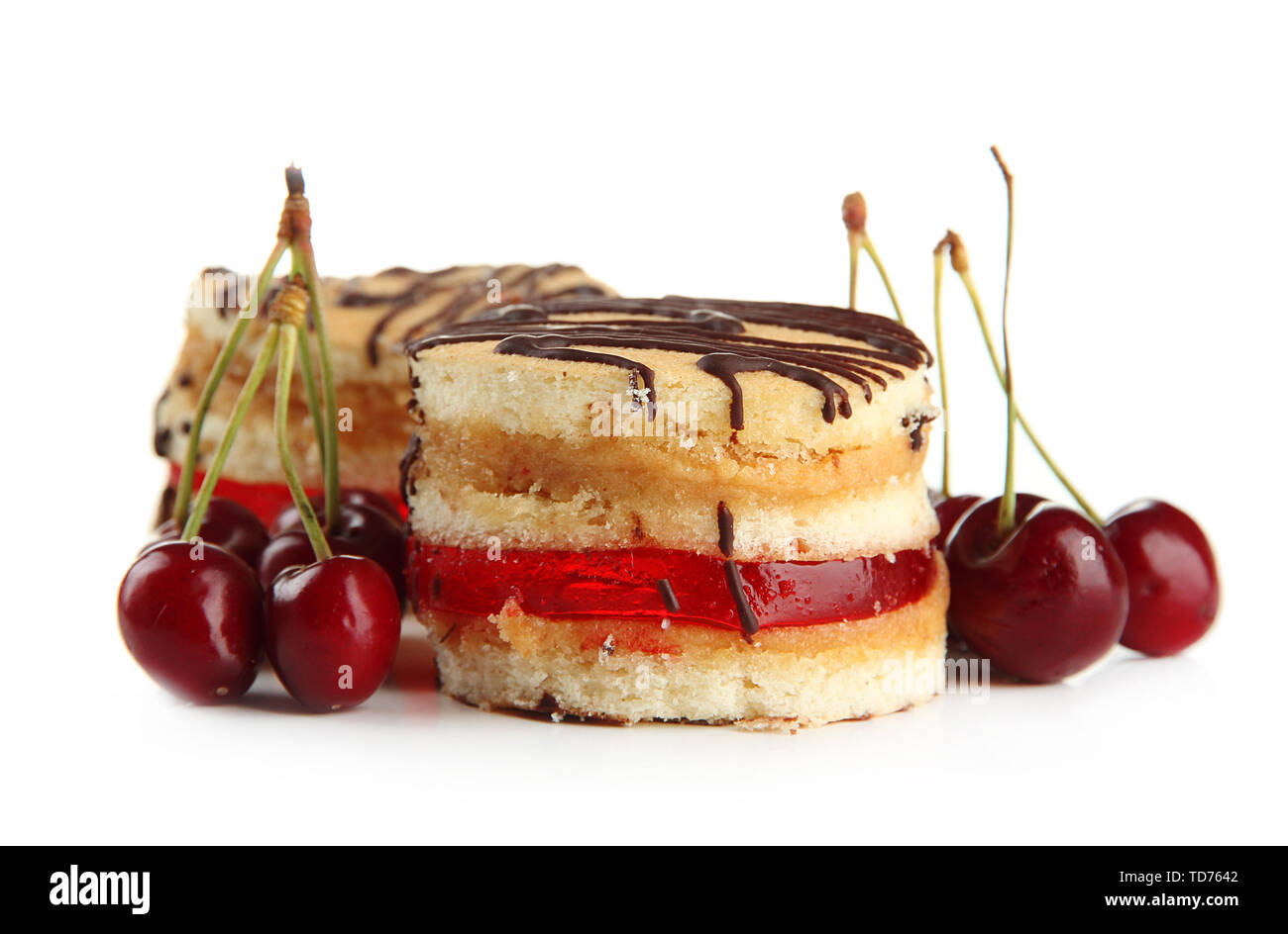 Tasty biscuit cakes, isolated on white Stock Photo - Alamy