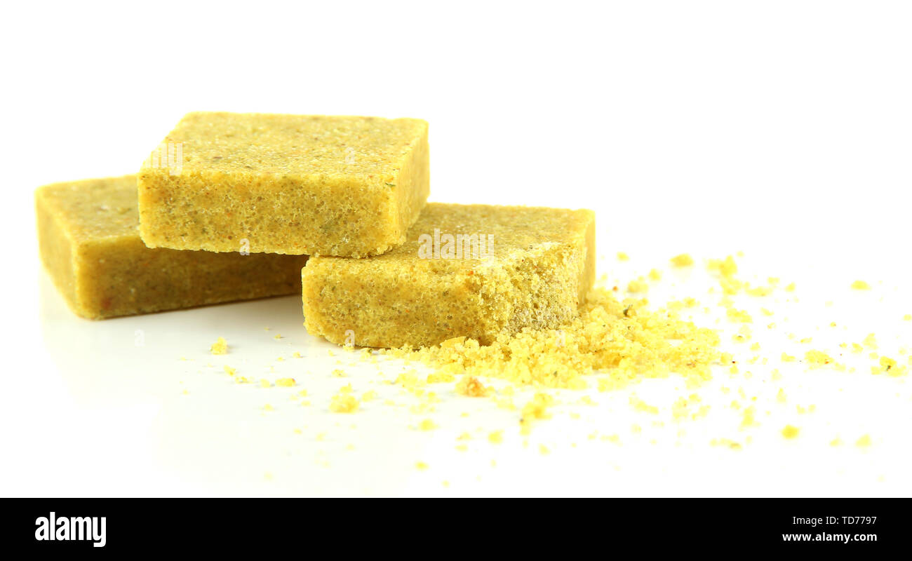 Bouillon cubes, isolated on white Stock Photo Alamy