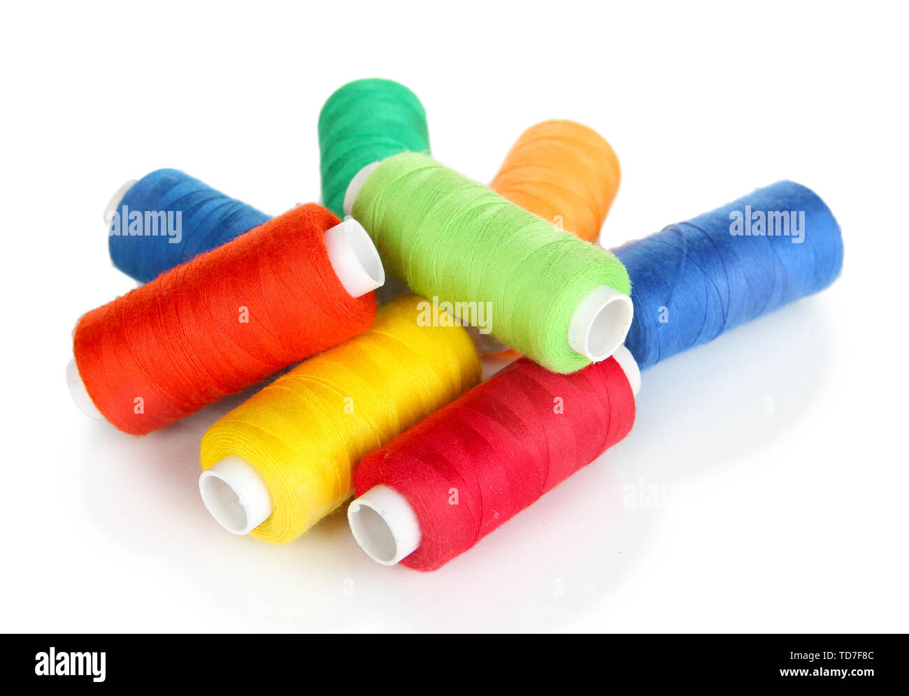 Colored threads isolated on white Stock Photo - Alamy