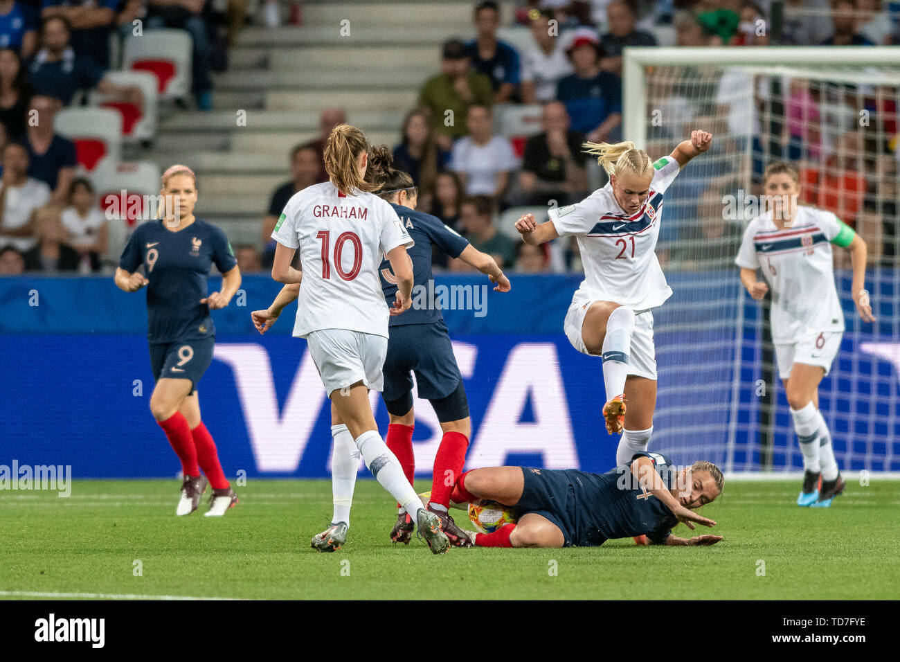 Nice, France. 12th June, 2019. Karina Sævik Of Norway And Marion.