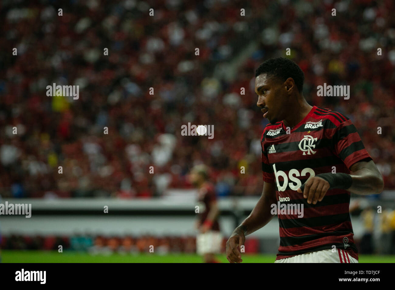 BRASÍLIA, DF - 12.06.2019: CSA X FLAMENGO - CSA faces Flamengo on Wednesday (12), for the 9th round of the Brasileirão - Série A at the Mané Garrincha Stadium in Brasilia. Featured player Vitinho. (Photo: Myke Sena/Fotoarena) Stock Photo