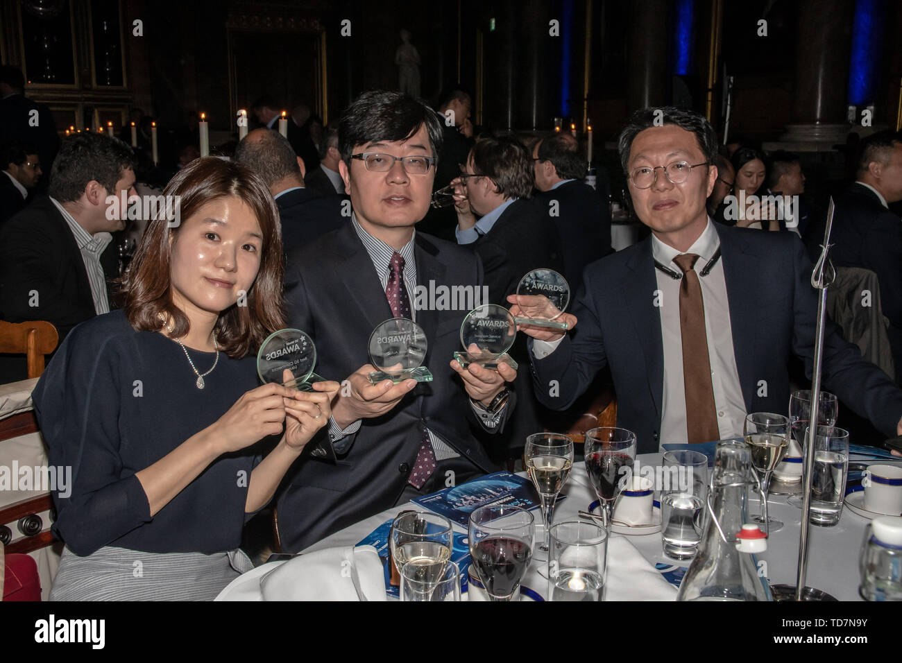 London, UK. 12th June, 2019. KT 5G winner four awards at the 5G Awards ceremony at Drapers’ Hall, on 12 June 2019, London, UK. Credit: Picture Capital/Alamy Live News Stock Photo