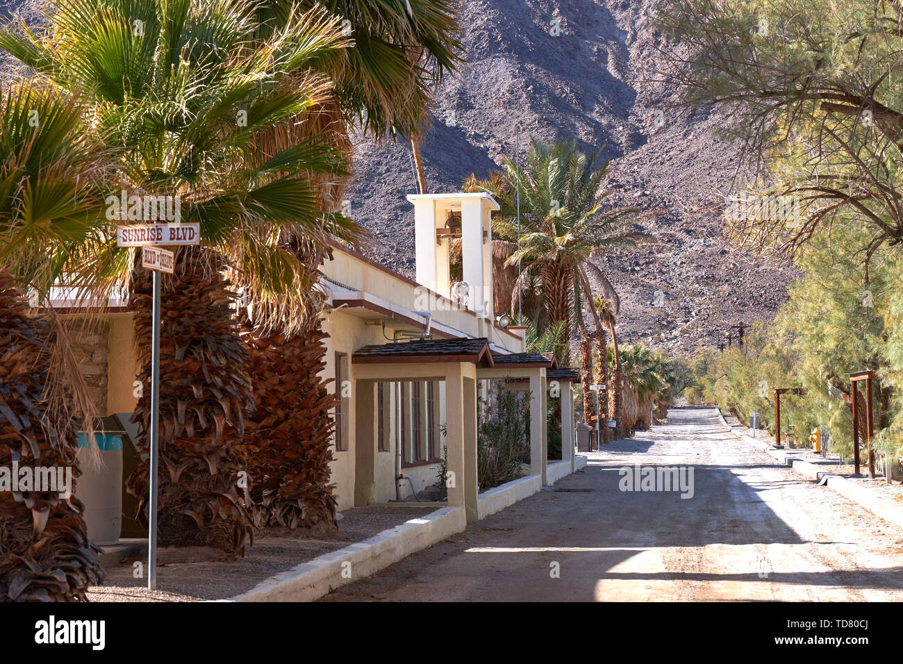 Zzyzx, CA, USA. 21st Jan, 2019. The abandoned Zzyzx Mineral Springs and