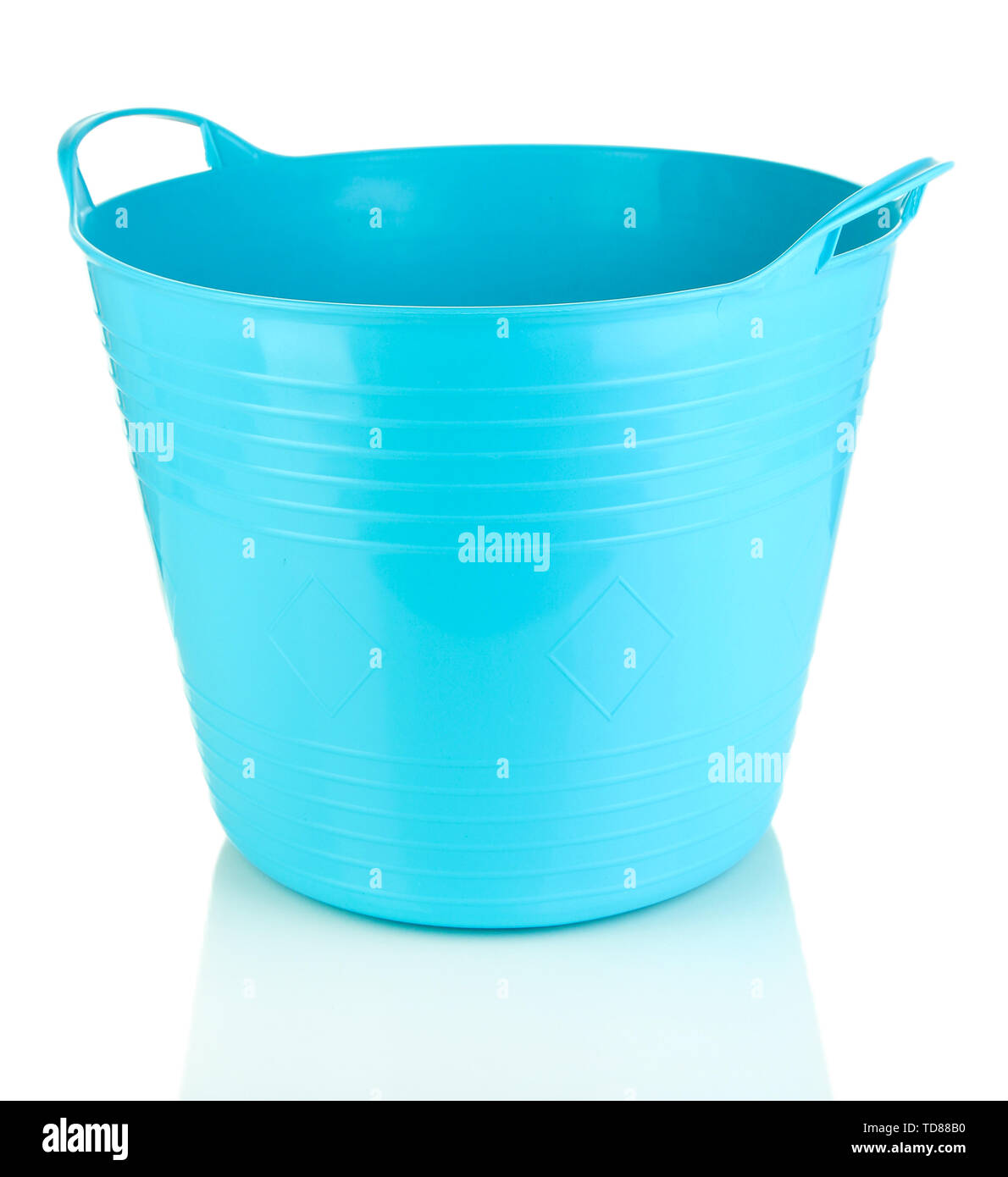 Empty laundry basket isolated on white Stock Photo Alamy