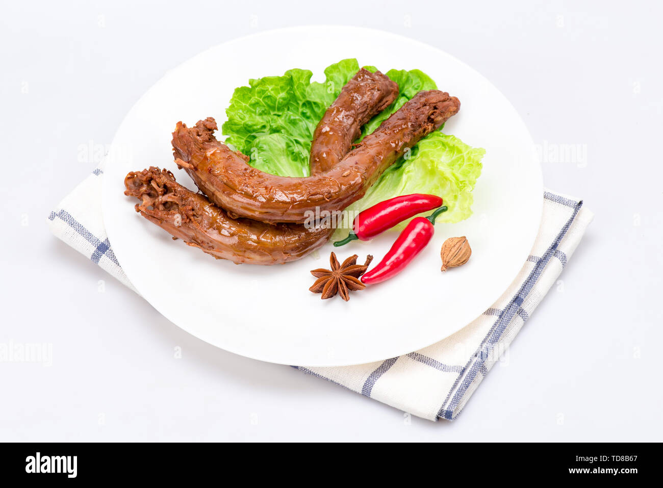 Spicy Duck Neck Stock Photo Alamy