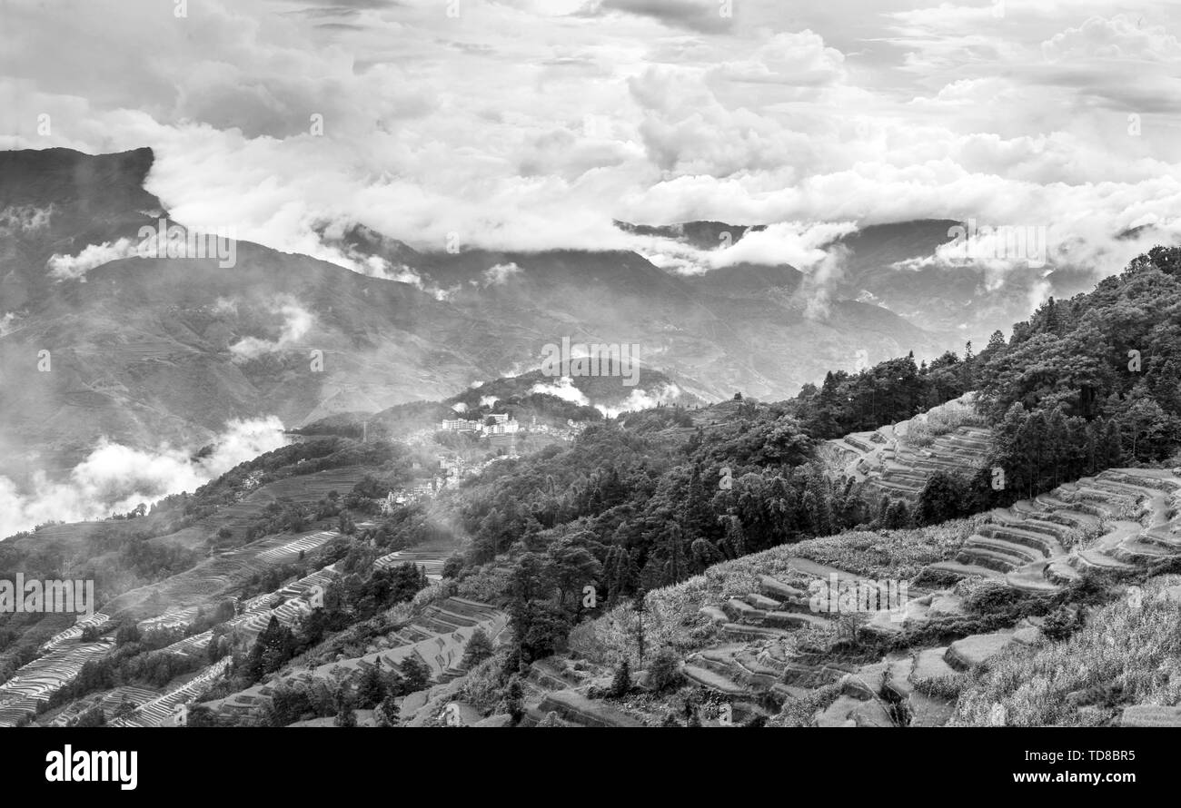 Yuanyang scenery Black and White Stock Photos & Images - Alamy