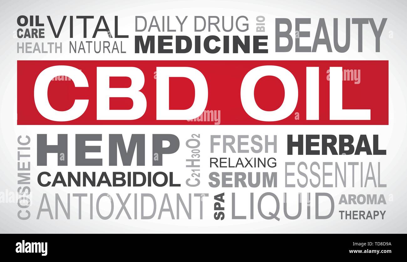 CBD oil related tags word cloud illustration Stock Vector Image & Art