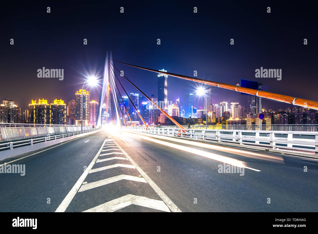 Night scene of choreography from bridge Stock Photo - Alamy