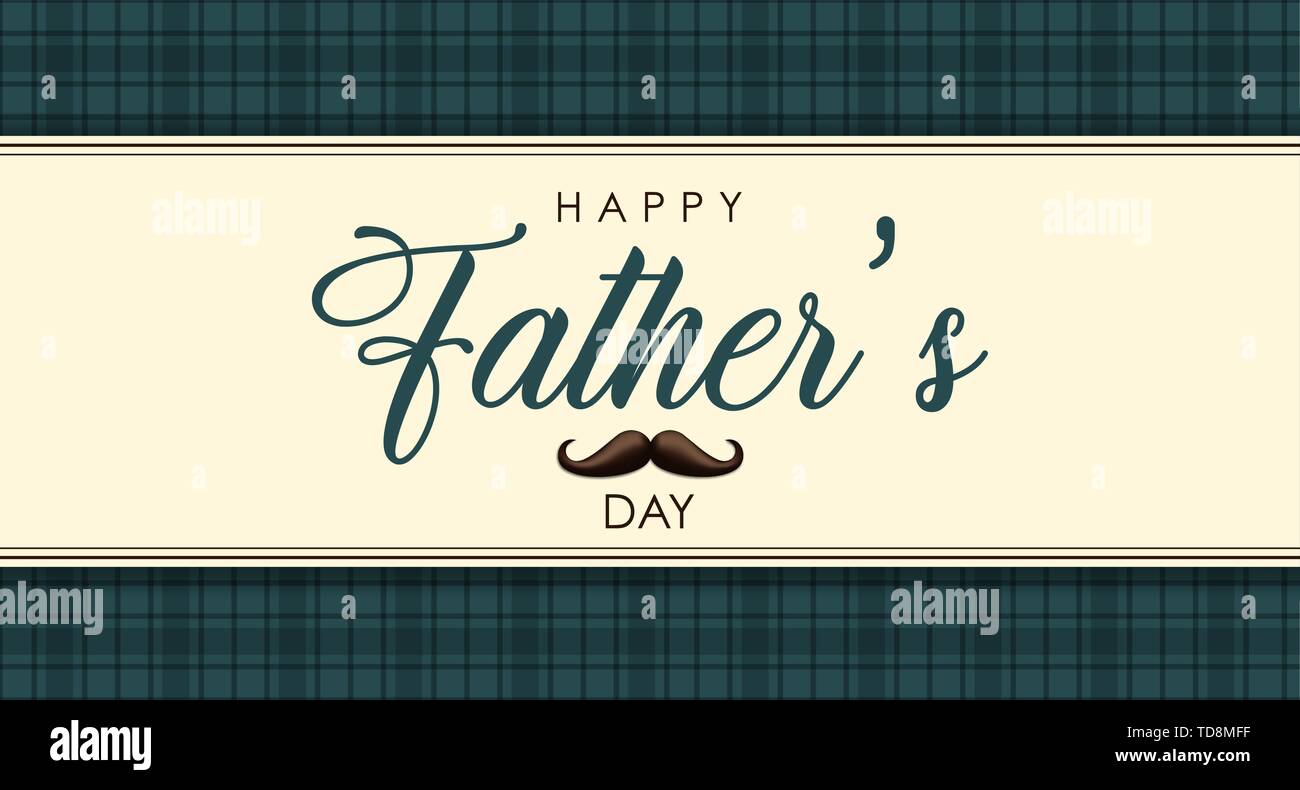 Father S Day Banner Illustration For Special Family Holiday Plaid