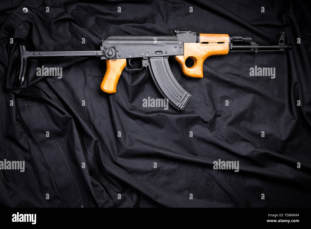 gun on black background Stock Photo