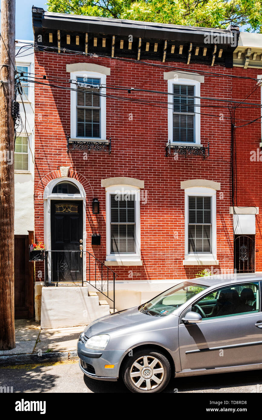 Brick rowhouse, Fairmount section; Philadelphia; Pennsylvania; USA