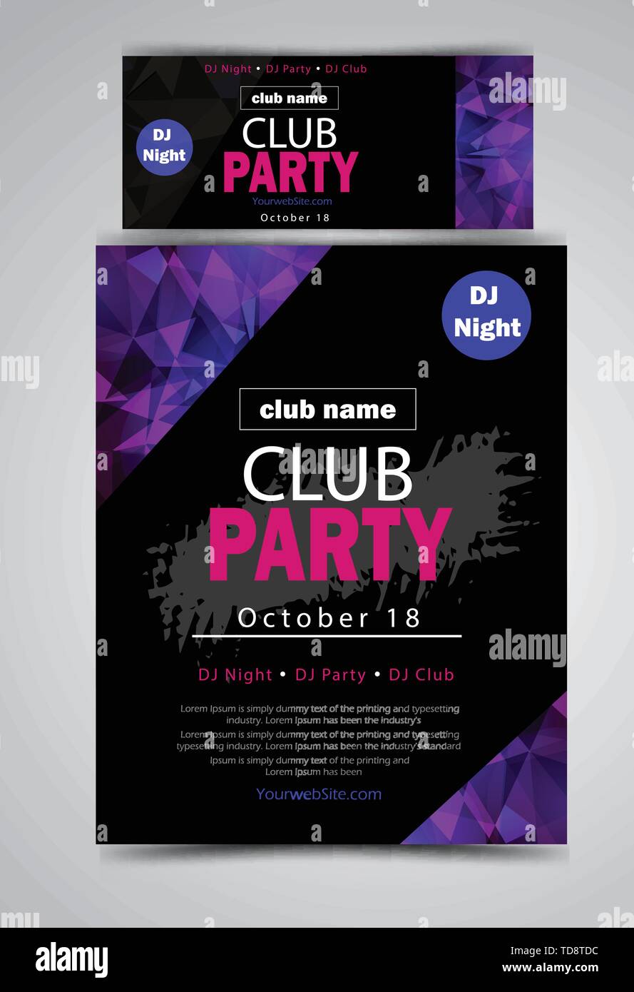 Party Flyer Poster Futuristic Club Flyer Design Template Stock Vector Image Art Alamy