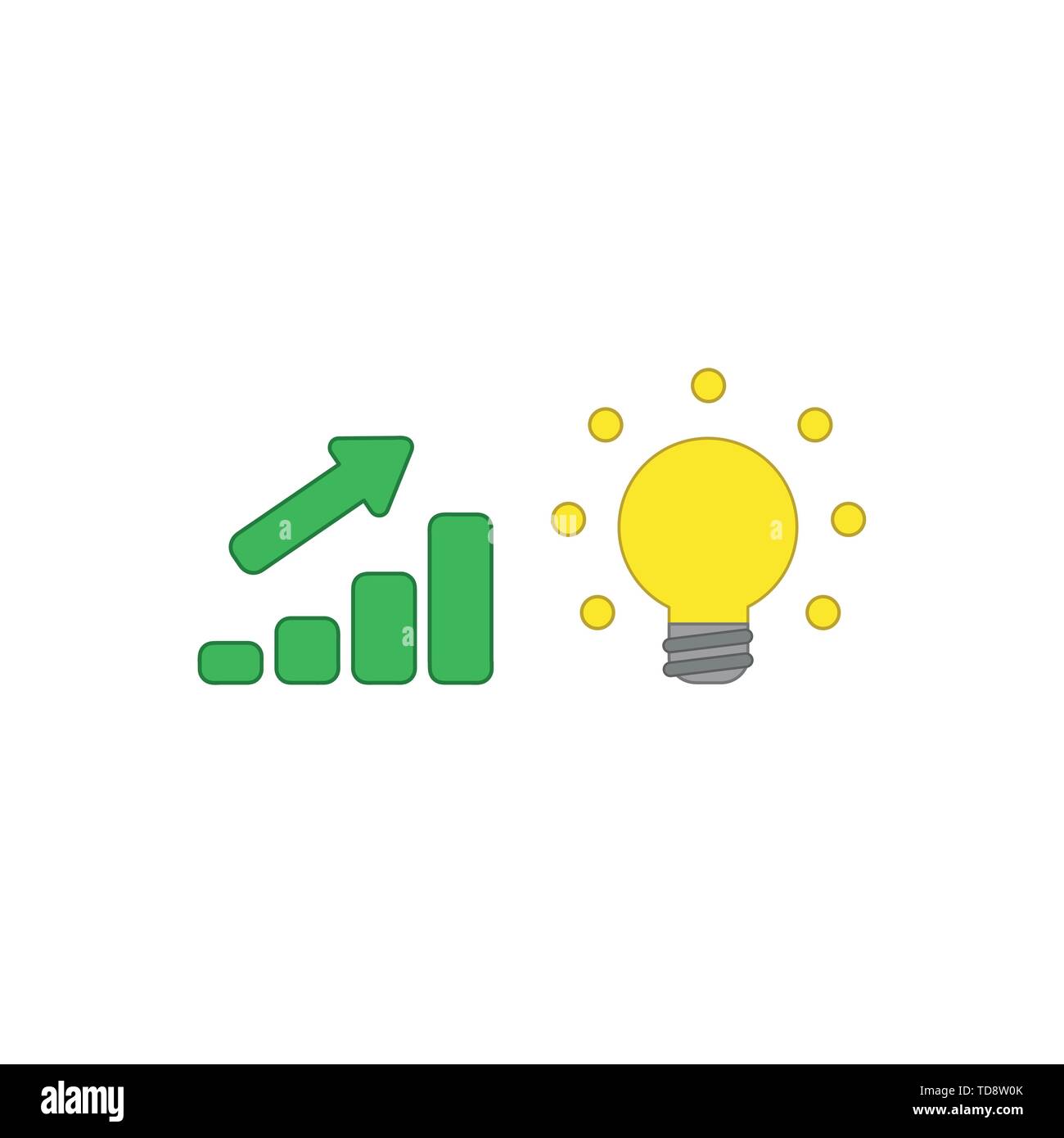 Vector icon concept of sales bar chart with arrow pointing up and ...