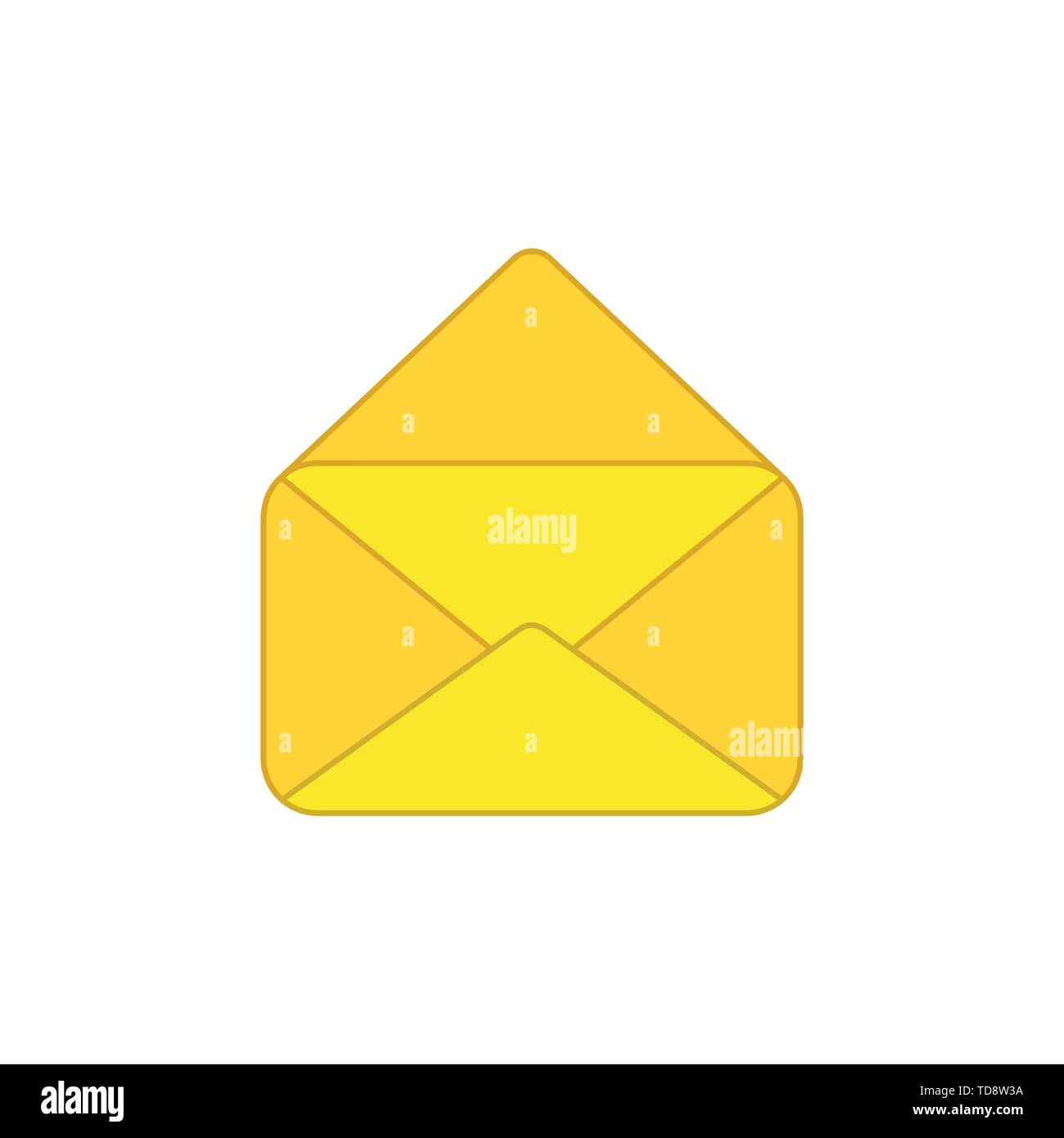 Vector icon of opened mail envelope. Colored outlines. Stock Vector