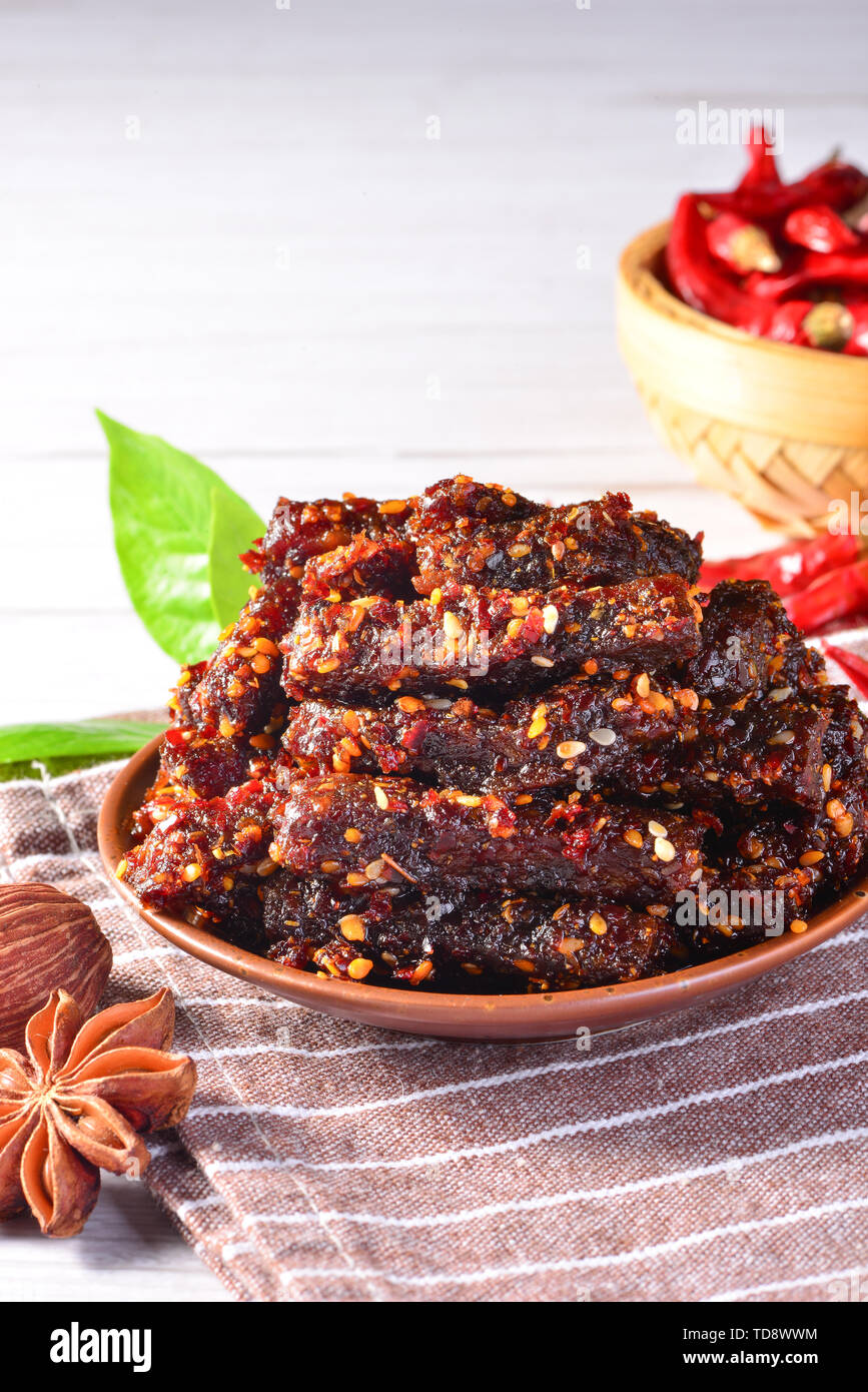 Spicy beef strips Stock Photo - Alamy