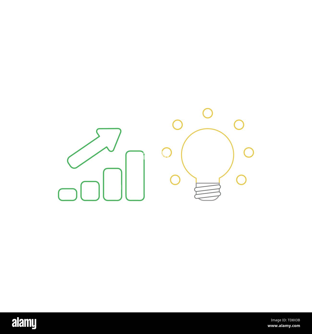 Vector icon concept of sales bar chart with arrow pointing up and ...