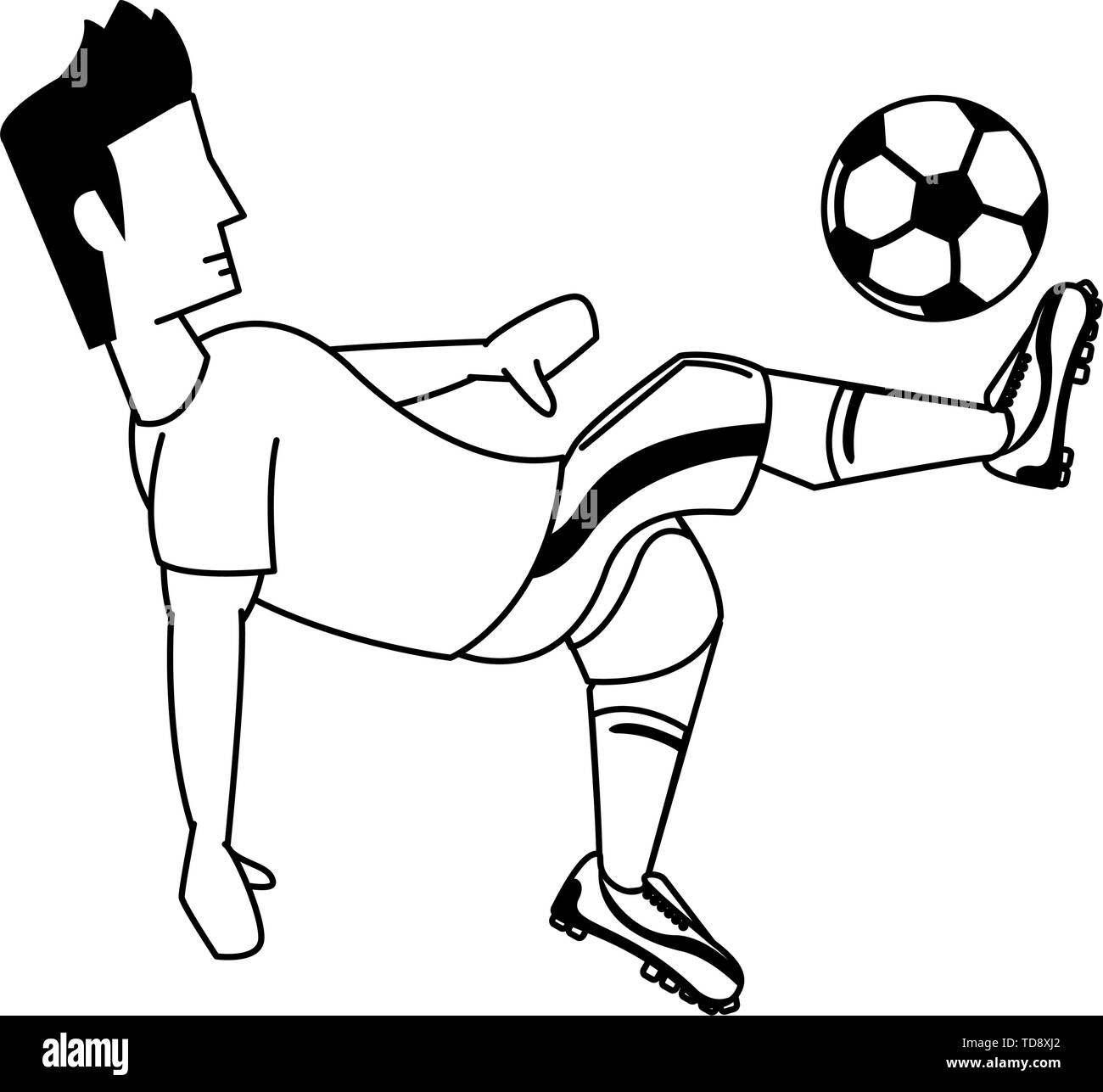 Soccer player sport game cartoon in black and white Stock Vector Image & Art Alamy