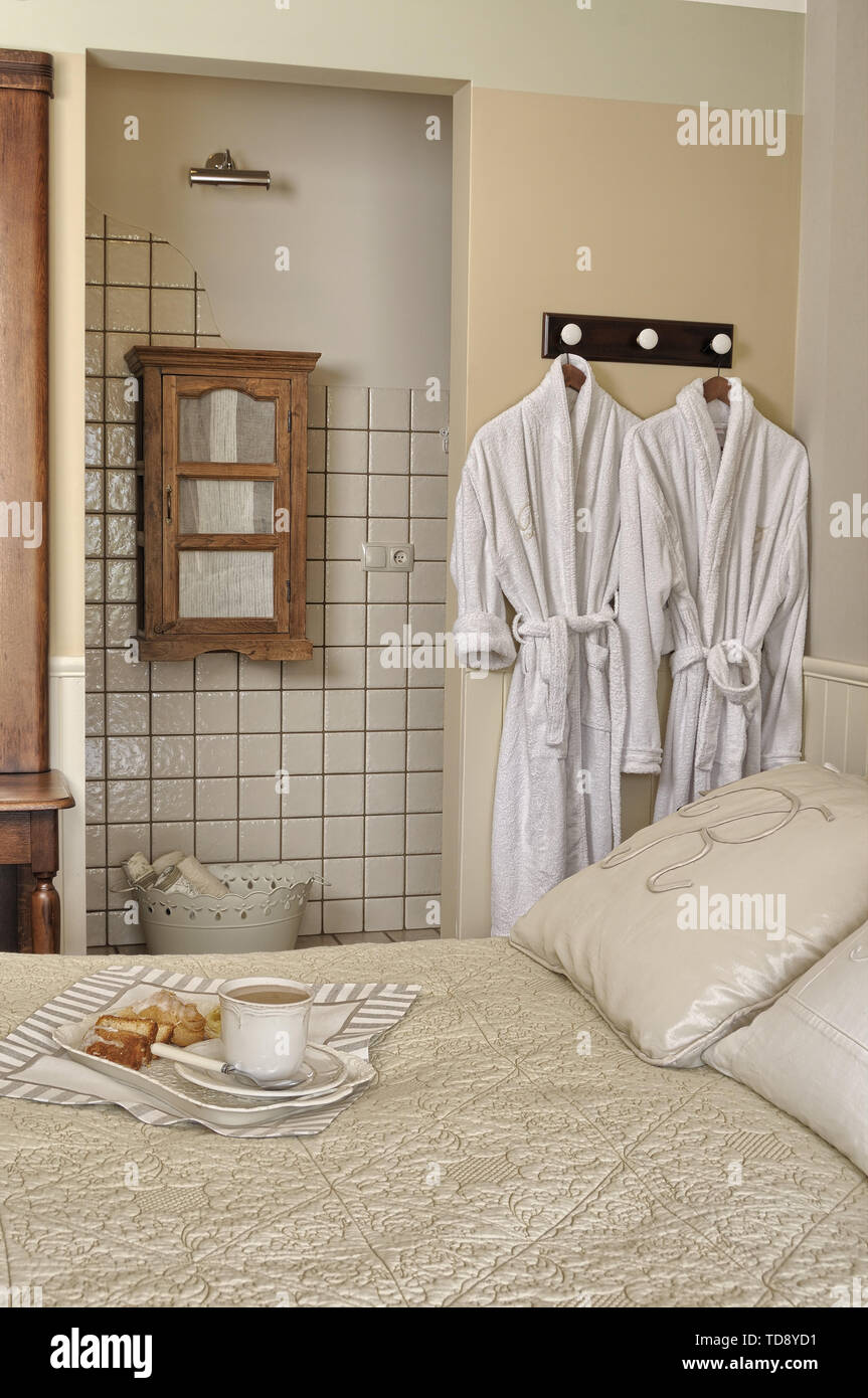 Monogrammed bathrobe hi-res stock photography and images - Alamy