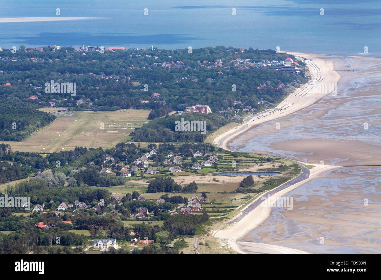 Foehr Island, Aerial Photo of the Schleswig-Holstein Wadden Sea National Park in Germany Stock Photo