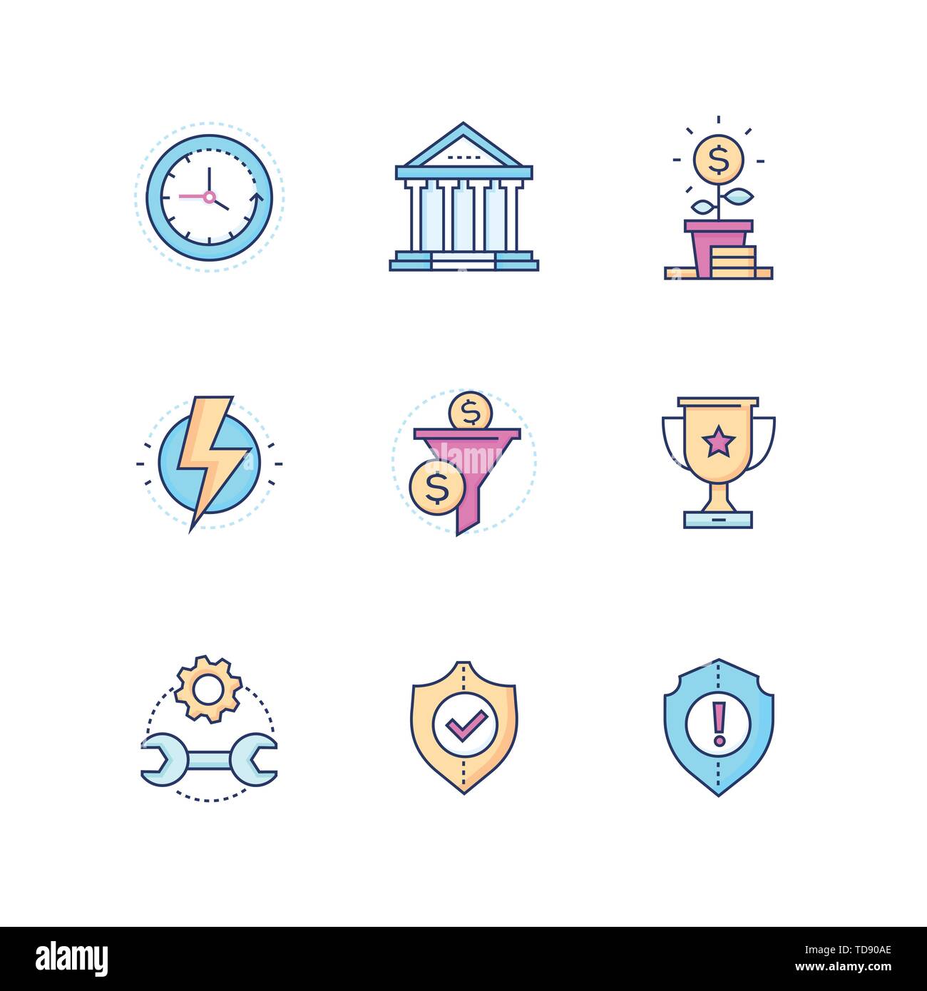 Business concepts - modern line design style icons set Stock Vector ...