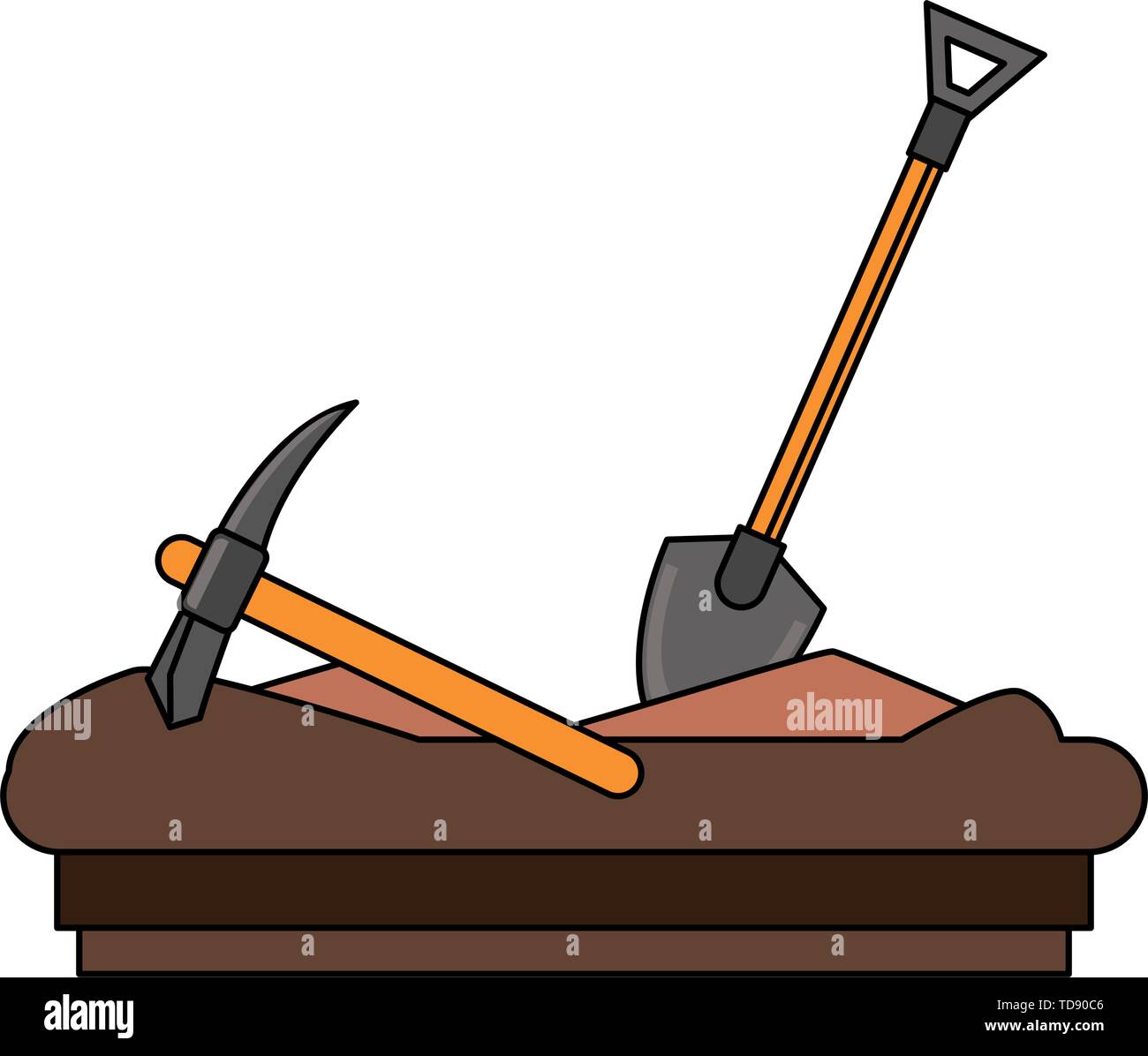 Mining pick and shovel tools work equipment Stock Vector Image & Art
