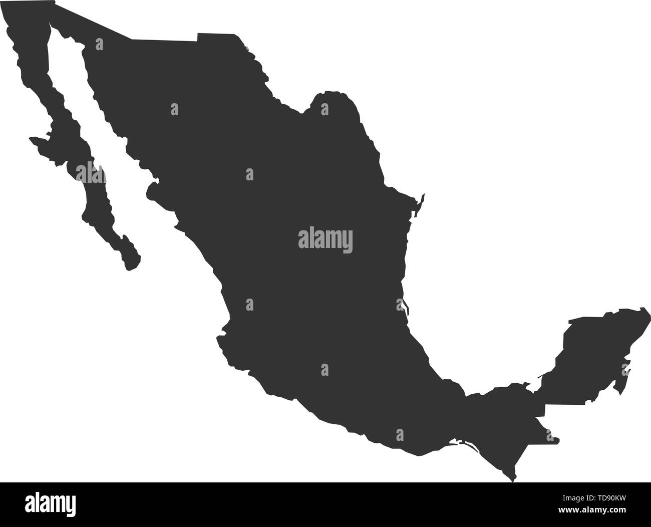 Mexico map Black and White Stock Photos & Images - Alamy