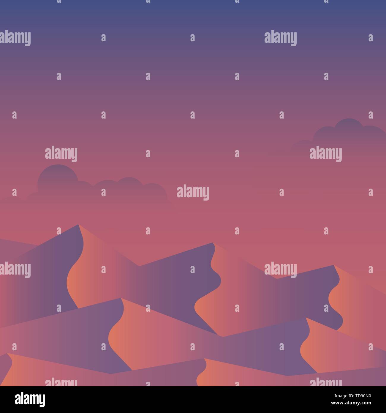 Sunset in desert background. Nature eps10 vector Stock Vector Image ...