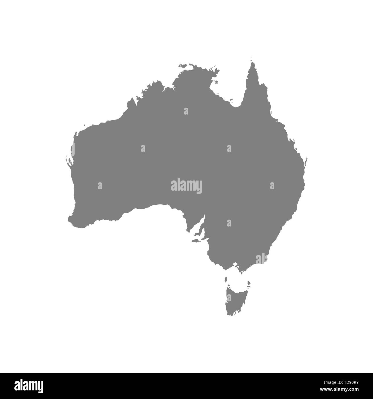 Australia vector map grey color on white back Stock Vector