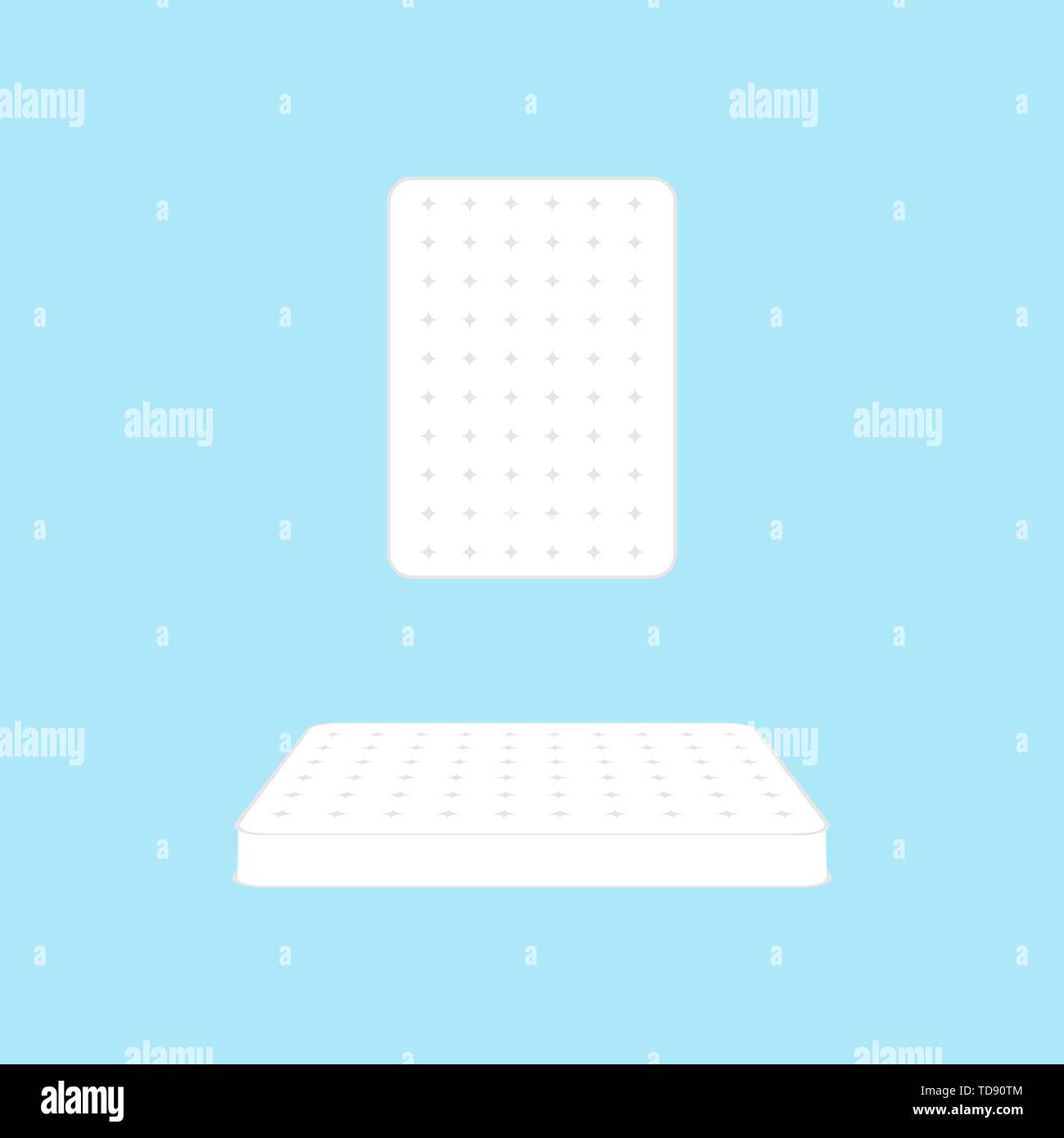 Mattress icon on blue background. Vector eps10 Stock Vector