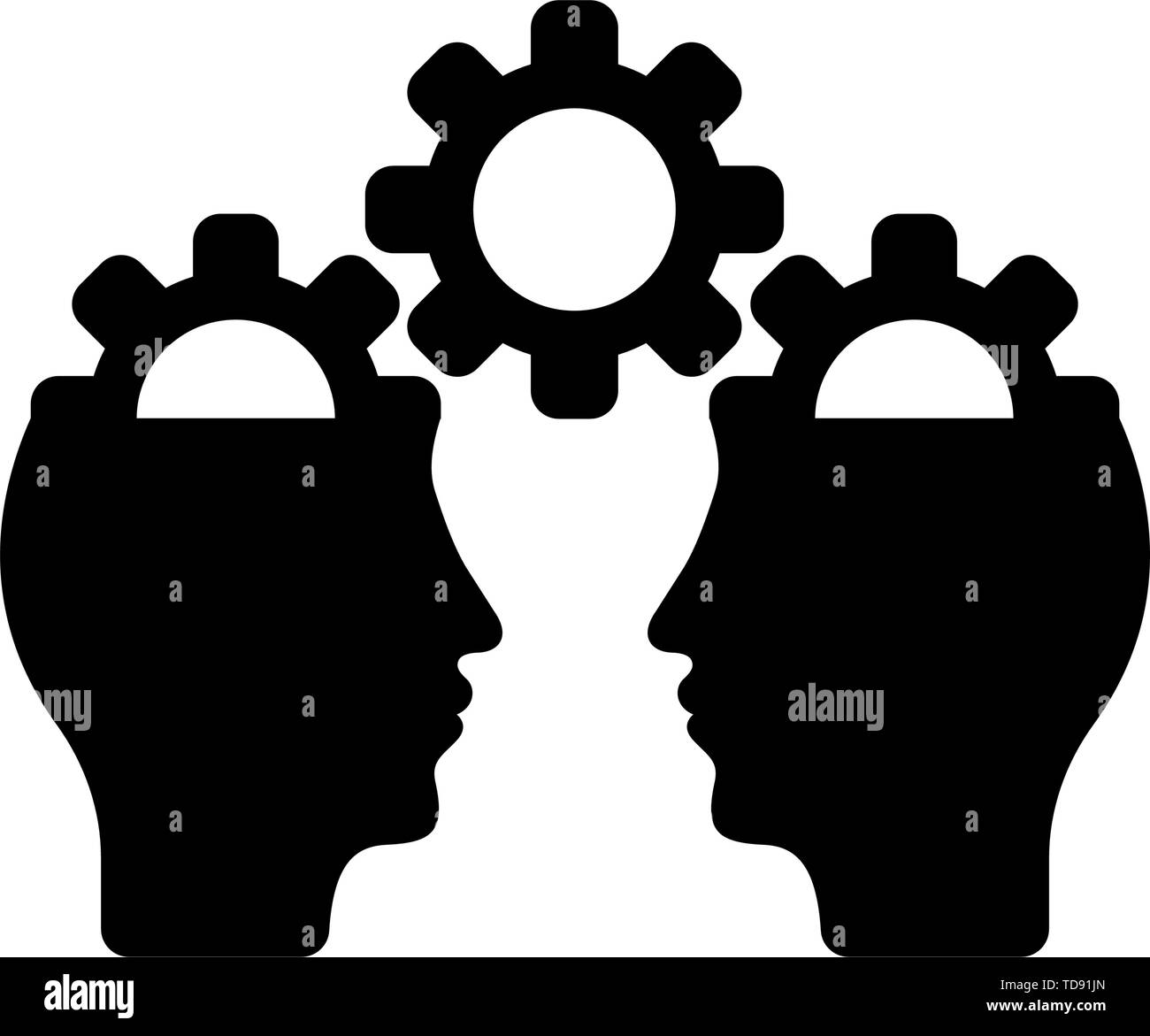 Isolated business teamwork icon on white background. Business concept ...