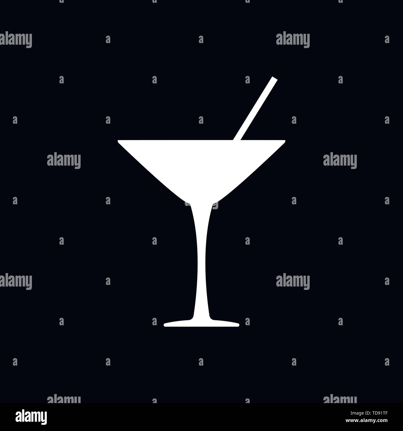 Cocktail icon vector, pictogram isolated on background Stock Vector