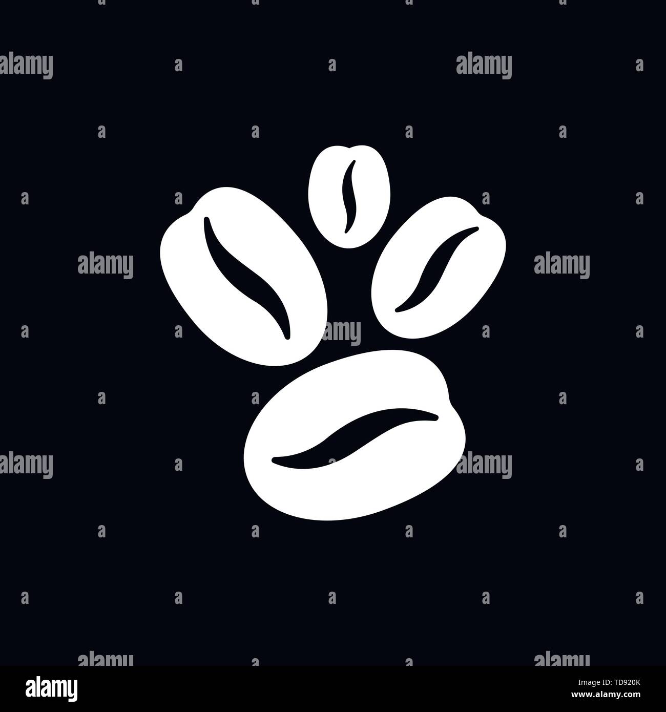 Coffee bean icon. Flat vector illustration isolated on background Stock ...