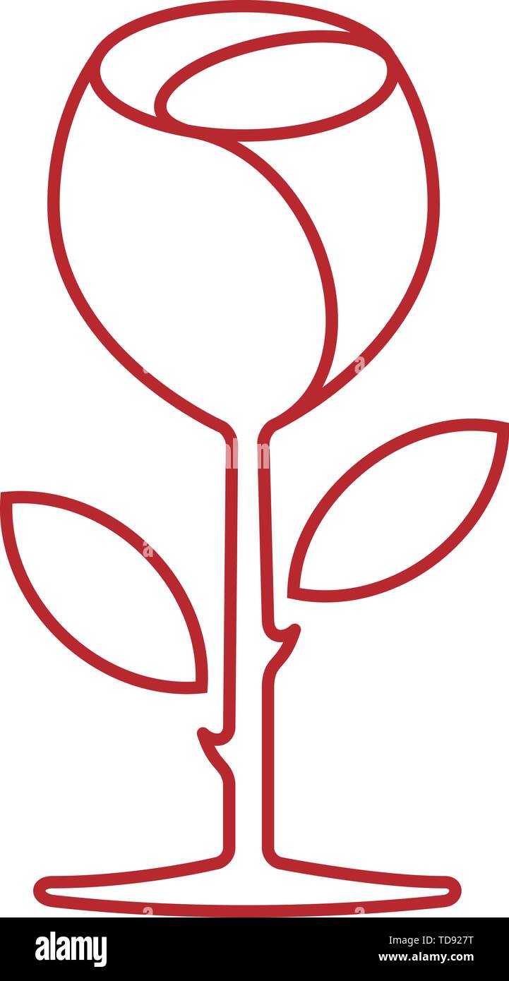 Vector illustration. Glass cup and rose icon concept used as logo Stock ...