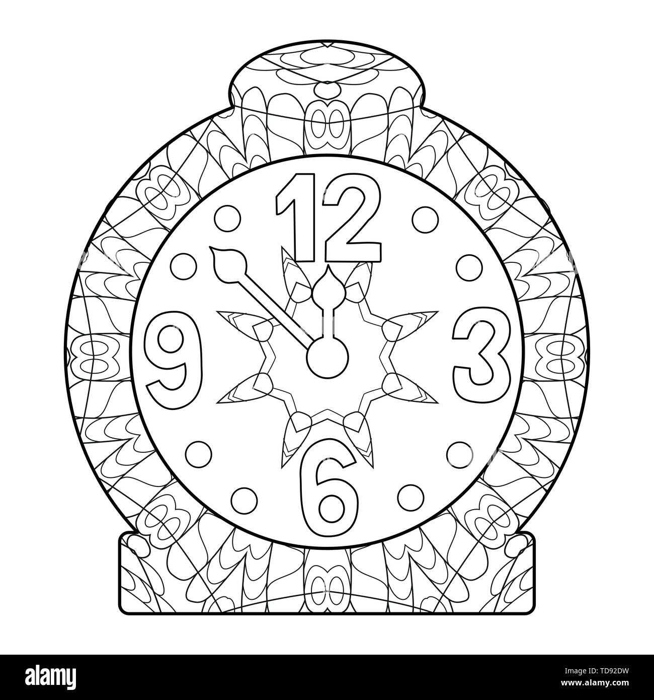 Clock for coloring page or decoration for children Stock Vector Image ...