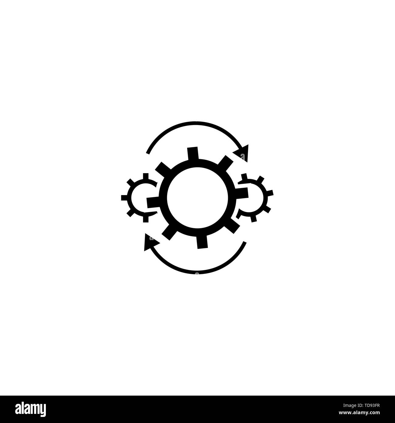 Workflow gears with arrows icon. Vector eps10 Stock Vector