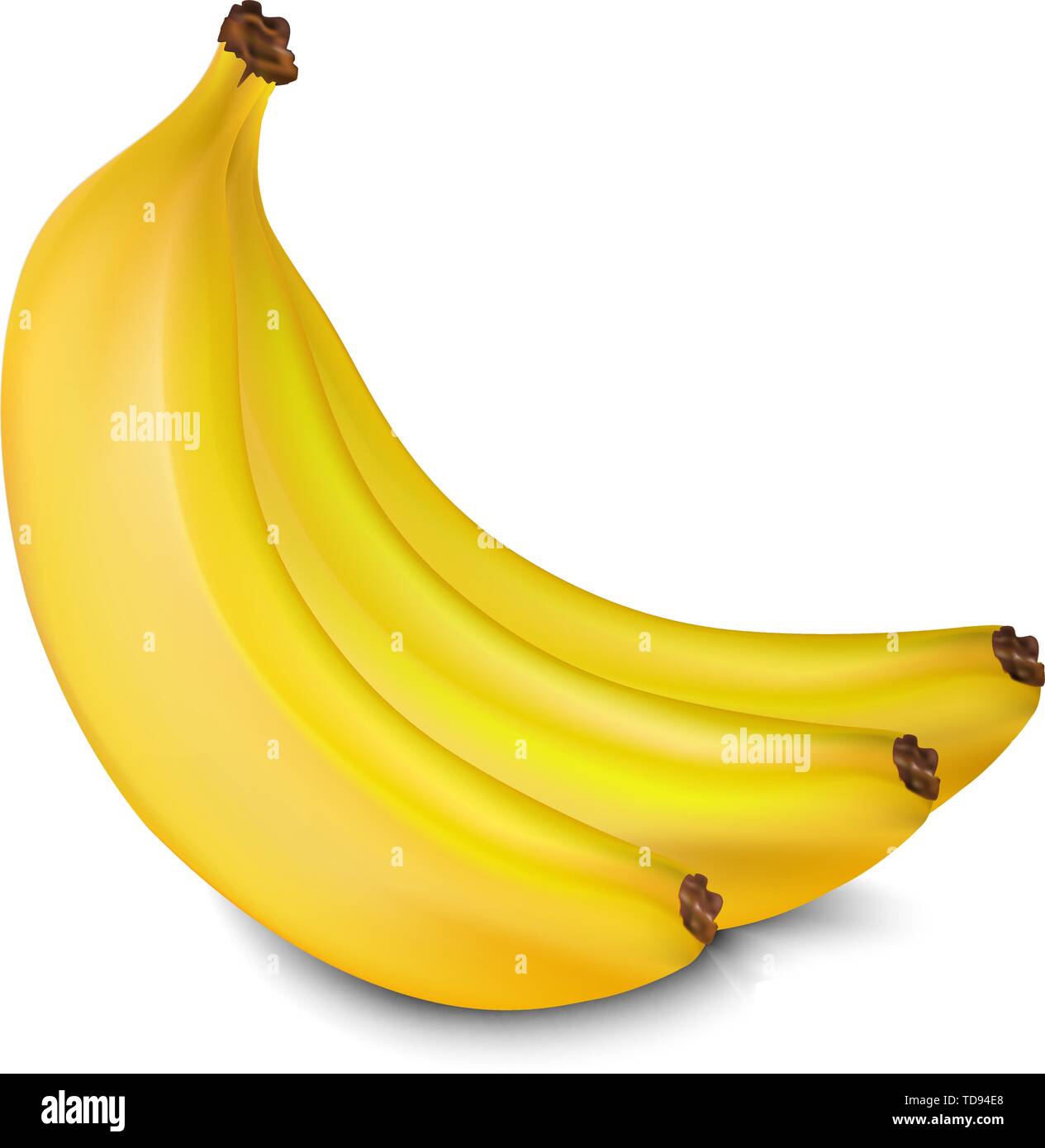 Three yellow juicy bananas isolated on white background Stock Vector ...