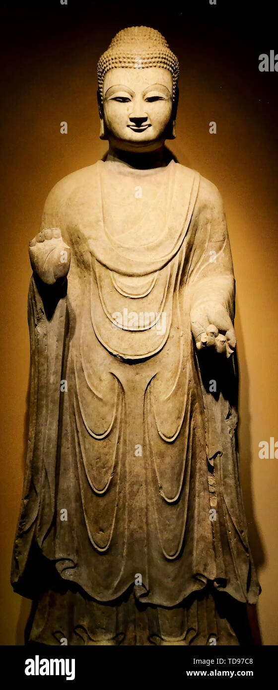 Religious statues of Guanyin Bodhisattva in the Tang Dynasty in ancient
