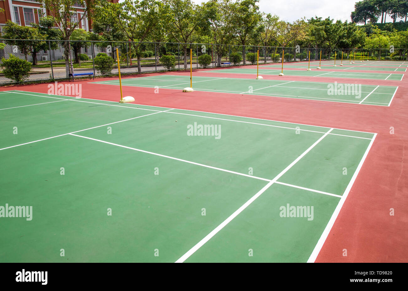 Outdoor badminton court Stock Photo Alamy