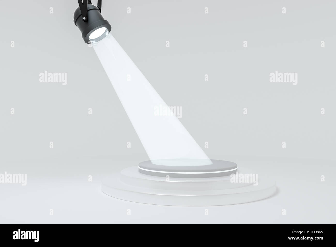 Three-dimensional rendering, stage with lighting, display platform ...