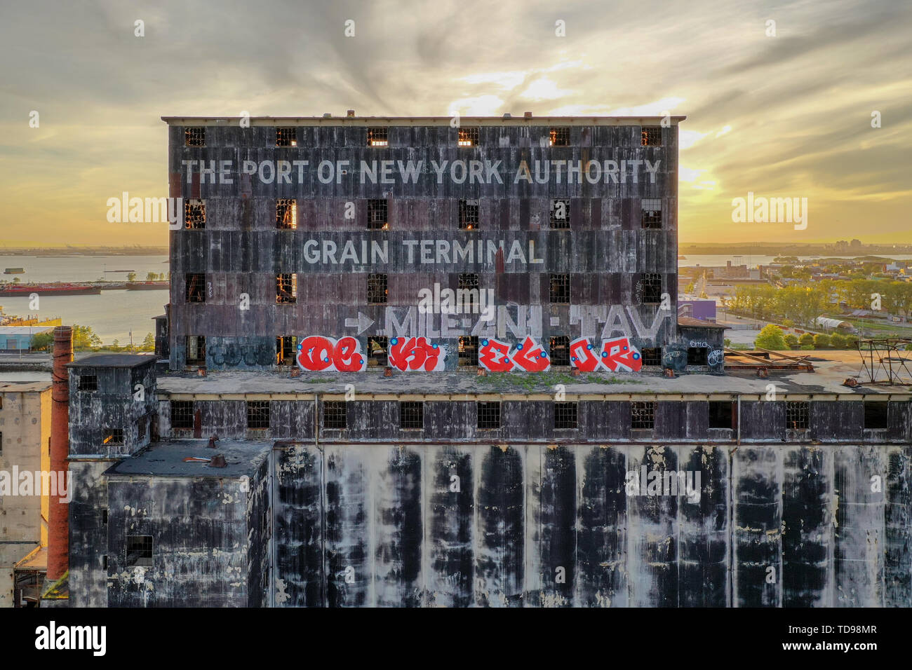 The Red Hook Grain Terminal in the Red Hook neighborhood of Brooklyn