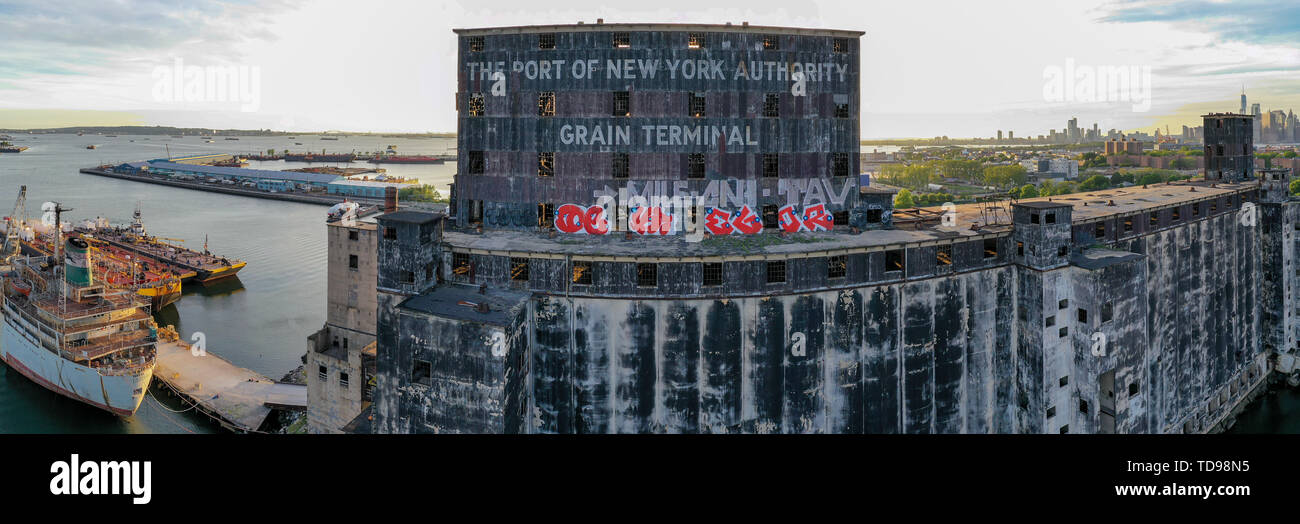 The Red Hook Grain Terminal in the Red Hook neighborhood of Brooklyn