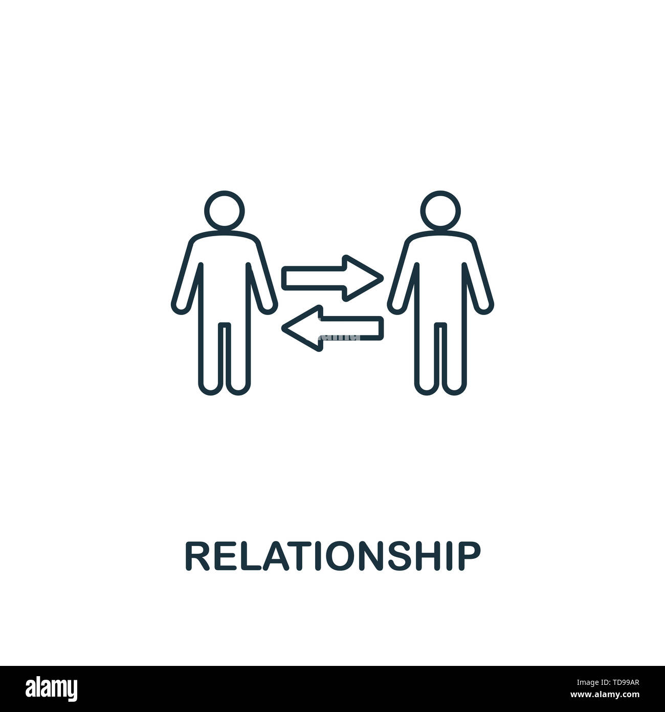 Relationship icon. Thin line design symbol from business ethics icons collection. Pixel perfect relationship icon for web design, apps, software Stock Photo