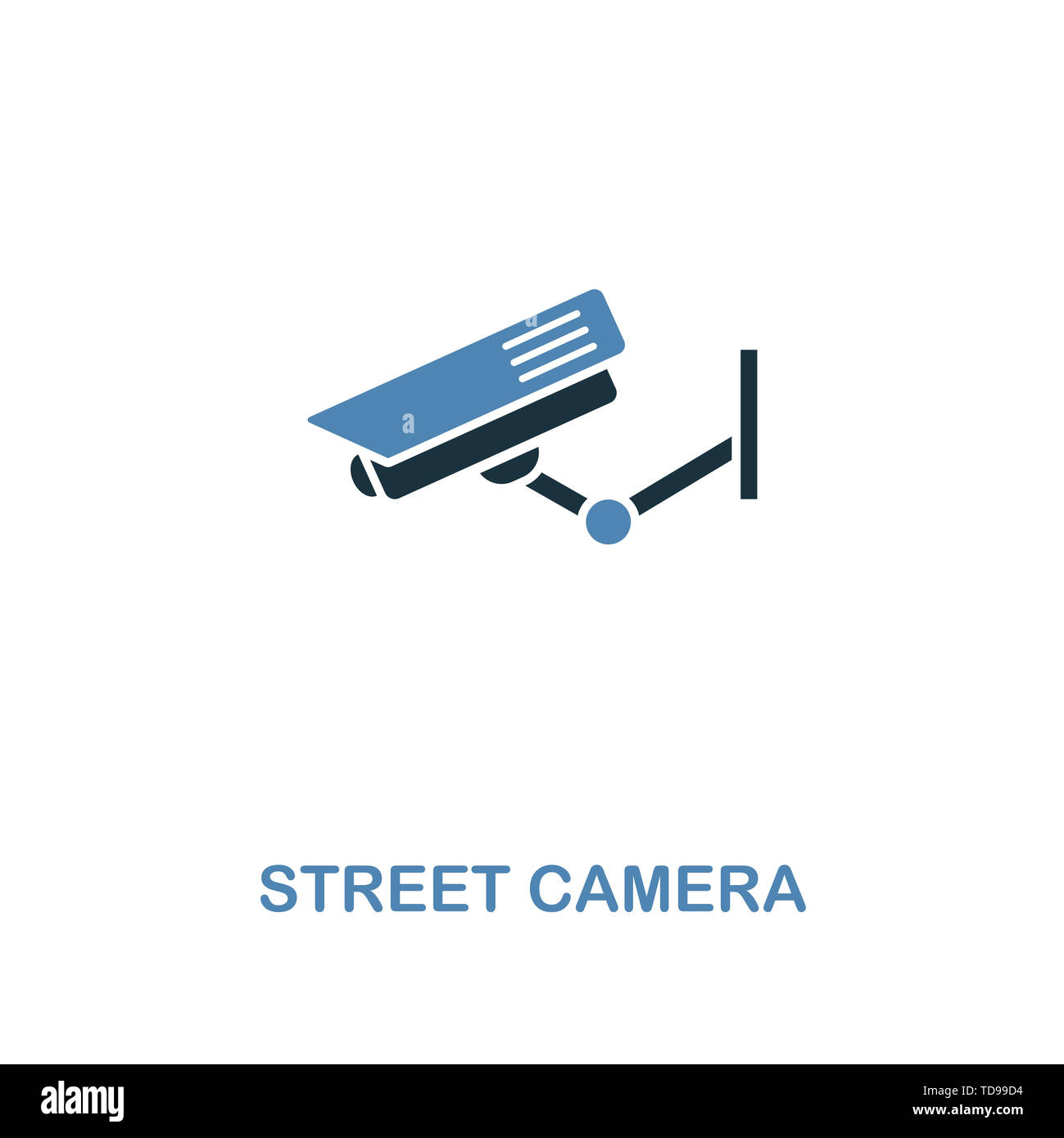 Street Camera icon in two colors. Creative design from city elements icons collection. Colored street camera icon for web and mobile design Stock Photo