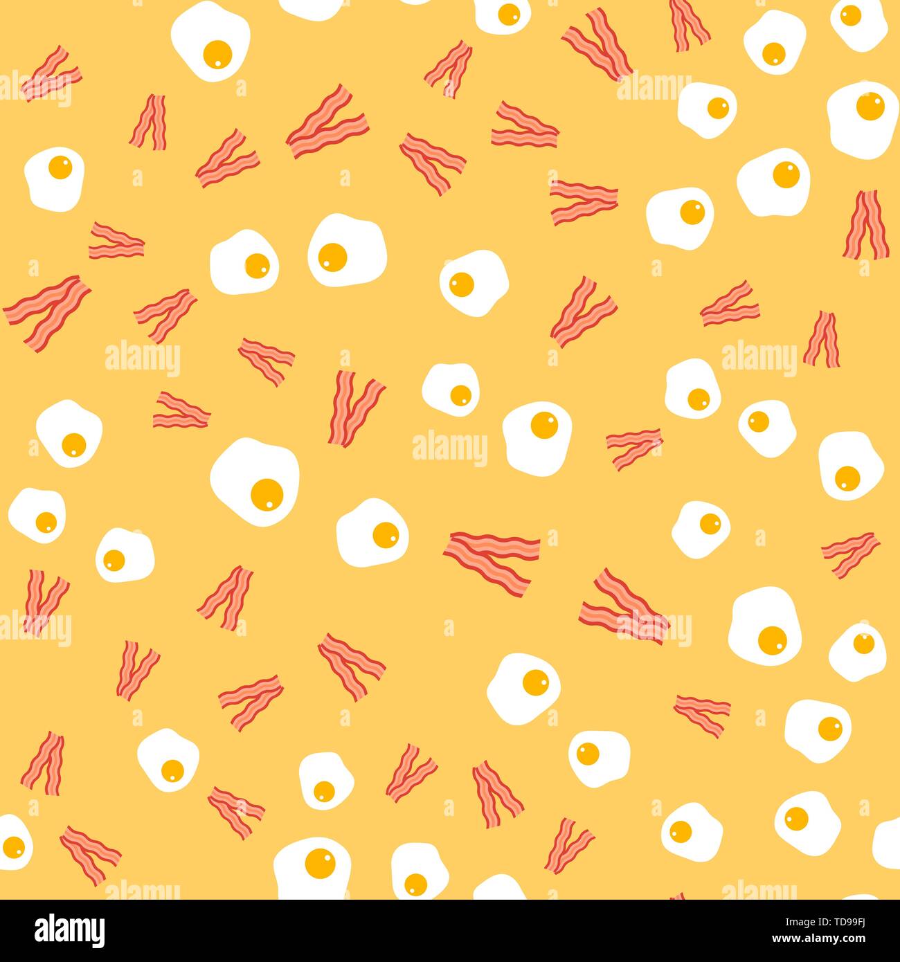 Bacon and agg seamless background. Vector illustration Stock Vector