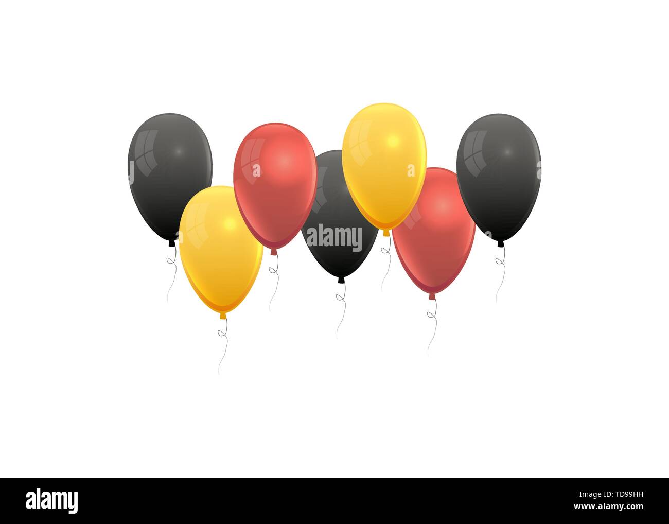 Realistic balloons in germany national colors. Vector Stock Vector