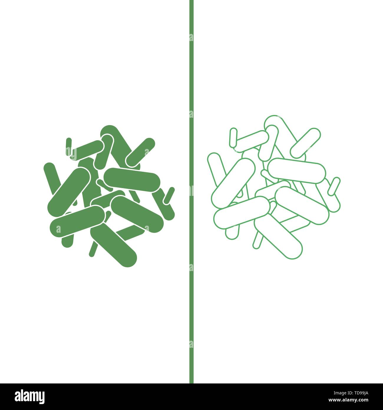 Probiotics icon back. green color. Vector illustration Stock Vector