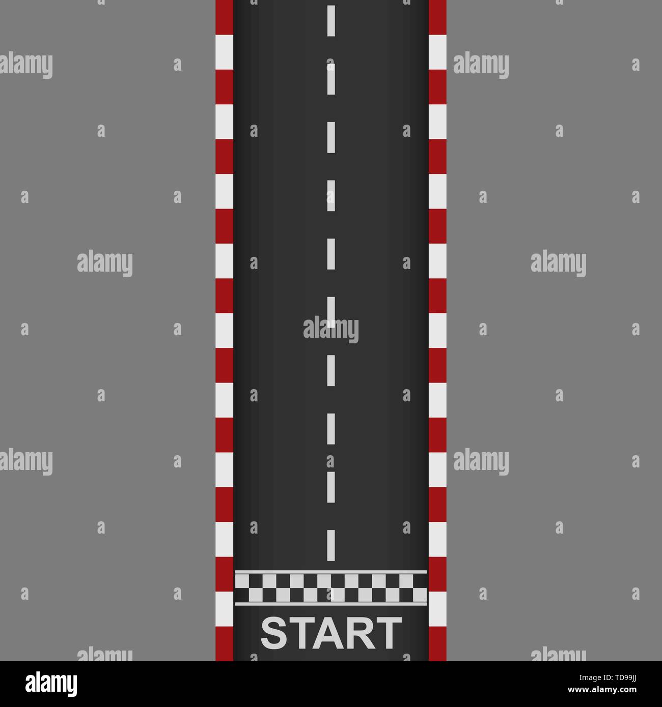 Racing road start and finish. Vector illustration Stock Vector
